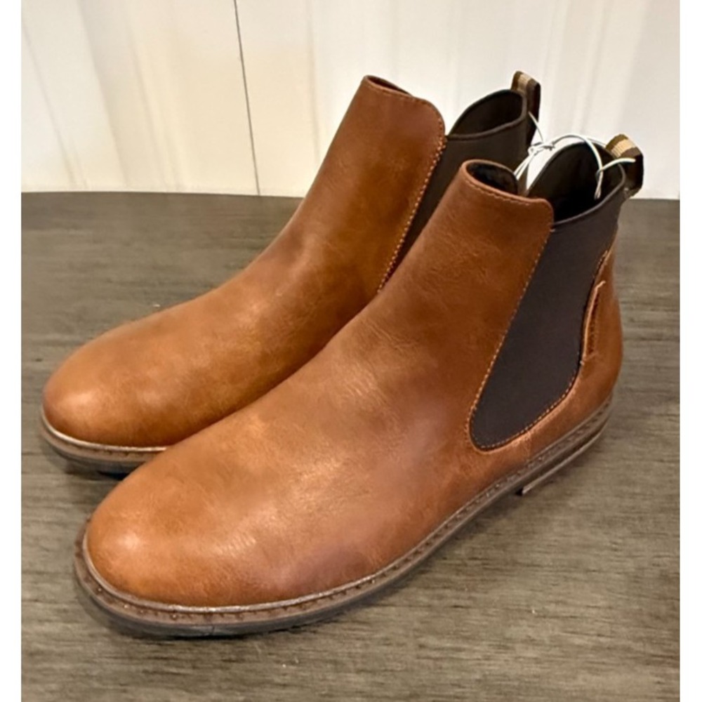 Kenneth Cole Womens Brown Ankle Boots Round Toe Pull On Casual Booties Size 5